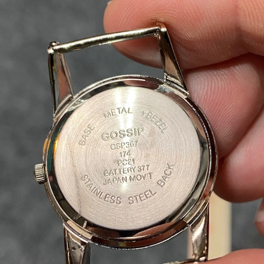 GOSSIP Women's Quartz Watch Green Band Stainless‎ Steel Base Metal Bezel Y2K 90s